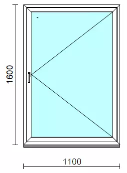 Nyíló ablak.  110x160 cm (Rendelhető méretek: szélesség 105-114 cm, magasság 155-164 cm.) Deluxe A85 profilból