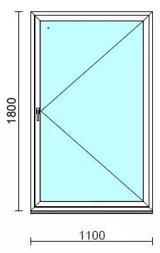 Nyíló ablak.  110x180 cm (Rendelhető méretek: szélesség 105-114 cm, magasság 175-180 cm.) Deluxe A85 profilból