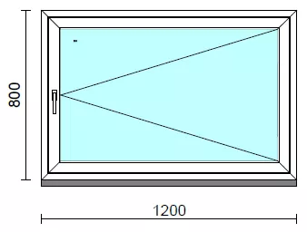 Nyíló ablak.  120x 80 cm (Rendelhető méretek: szélesség 115-120 cm, magasság - 84 cm.) Deluxe A85 profilból
