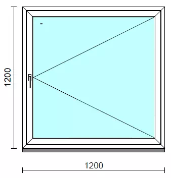 Nyíló ablak.  120x120 cm (Rendelhető méretek: szélesség 115-124 cm, magasság 115-124 cm.)  New Balance 85 profilból