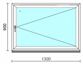 Nyíló ablak.  130x 90 cm (Rendelhető méretek: szélesség 125-130 cm, magasság - 94 cm.)  New Balance 85 profilból