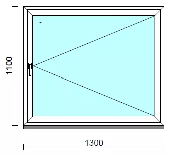 Nyíló ablak.  130x110 cm (Rendelhető méretek: szélesség 125-134 cm, magasság 105-114 cm.) Deluxe A85 profilból