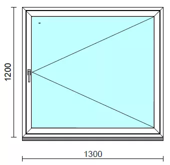 Nyíló ablak.  130x120 cm (Rendelhető méretek: szélesség 125-134 cm, magasság 115-124 cm.) Deluxe A85 profilból