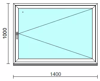 Nyíló ablak.  140x100 cm (Rendelhető méretek: szélesség 135-140 cm, magasság -104 cm.) Deluxe A85 profilból