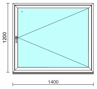 Nyíló ablak.  140x120 cm (Rendelhető méretek: szélesség 135-144 cm, magasság 115-124 cm.) Deluxe A85 profilból