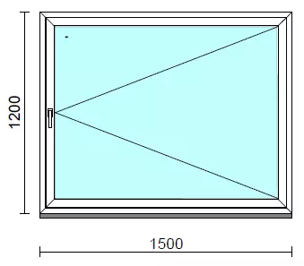 Nyíló ablak.  150x120 cm (Rendelhető méretek: szélesség 145-150 cm, magasság 115-124 cm.) Deluxe A85 profilból