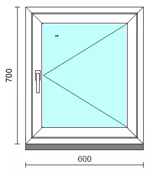 Nyíló ablak.   60x 70 cm (Rendelhető méretek: szélesség 55- 64 cm, magasság 65- 74 cm.)  New Balance 85 profilból