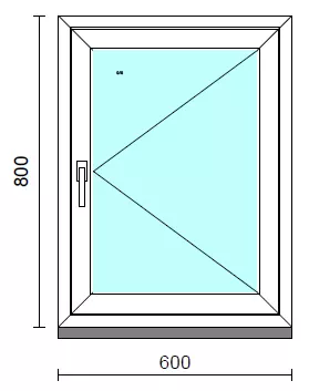 Nyíló ablak.   60x 80 cm (Rendelhető méretek: szélesség 55- 64 cm, magasság 75- 84 cm.)  New Balance 85 profilból