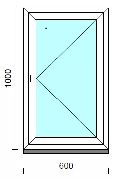 Nyíló ablak.   60x100 cm (Rendelhető méretek: szélesség 55- 64 cm, magasság 95-104 cm.)  New Balance 85 profilból