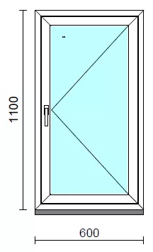 Nyíló ablak.   60x110 cm (Rendelhető méretek: szélesség 55- 64 cm, magasság 105-114 cm.)  New Balance 85 profilból