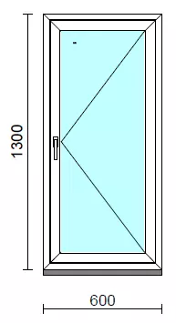 Nyíló ablak.   60x130 cm (Rendelhető méretek: szélesség 55- 64 cm, magasság 125-134 cm.) Deluxe A85 profilból