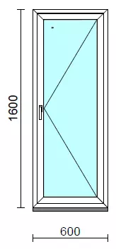 Nyíló ablak.   60x160 cm (Rendelhető méretek: szélesség 55- 64 cm, magasság 155-164 cm.) Deluxe A85 profilból