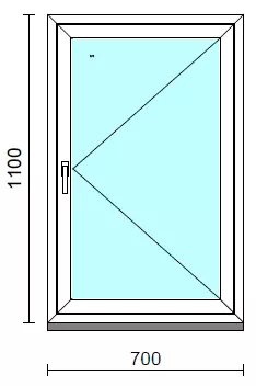 Nyíló ablak.   70x110 cm (Rendelhető méretek: szélesség 65- 74 cm, magasság 105-114 cm.)  New Balance 85 profilból