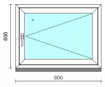 Nyíló ablak.   80x 60 cm (Rendelhető méretek: szélesség 75- 84 cm, magasság 55- 64 cm.)  New Balance 85 profilból
