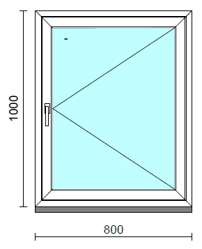 Nyíló ablak.   80x100 cm (Rendelhető méretek: szélesség 75- 84 cm, magasság 95-104 cm.) Deluxe A85 profilból