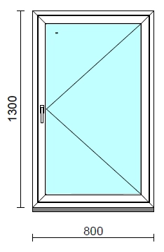 Nyíló ablak.   80x130 cm (Rendelhető méretek: szélesség 75- 84 cm, magasság 125-134 cm.)  New Balance 85 profilból