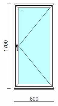 Nyíló ablak.   80x170 cm (Rendelhető méretek: szélesség 75- 84 cm, magasság 165-174 cm.) Deluxe A85 profilból