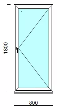 Nyíló ablak.   80x180 cm (Rendelhető méretek: szélesség 75- 84 cm, magasság 175-180 cm.) Deluxe A85 profilból