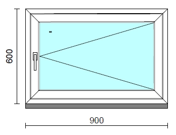 Nyíló ablak.   90x 60 cm (Rendelhető méretek: szélesség 85- 90 cm, magasság 55- 64 cm.) Deluxe A85 profilból