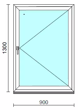 Nyíló ablak.   90x130 cm (Rendelhető méretek: szélesség 85- 94 cm, magasság 125-134 cm.)  New Balance 85 profilból