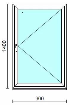 Nyíló ablak.   90x140 cm (Rendelhető méretek: szélesség 85- 94 cm, magasság 135-144 cm.) Deluxe A85 profilból