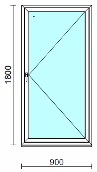 Nyíló ablak.   90x180 cm (Rendelhető méretek: szélesség 85- 94 cm, magasság 175-180 cm.) Deluxe A85 profilból