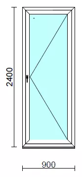 Nyíló erkélyajtó (befelé nyíló).   90x240 cm (Rendelhető méretek: szélesség 85-94 cm, magasság 235-240 cm.)  New Balance 85 profilból