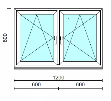 TO Bny-Bny ablak.  120x 80 cm (Rendelhető méretek: szélesség 120-124 cm, magasság 80-84 cm.) Deluxe A85 profilból