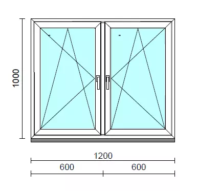 TO Bny-Bny ablak.  120x100 cm (Rendelhető méretek: szélesség 120-124 cm, magasság 95-104 cm.)  New Balance 85 profilból