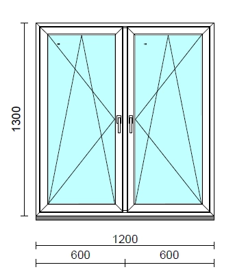 TO Bny-Bny ablak.  120x130 cm (Rendelhető méretek: szélesség 120-124 cm, magasság 125-134 cm.) Deluxe A85 profilból