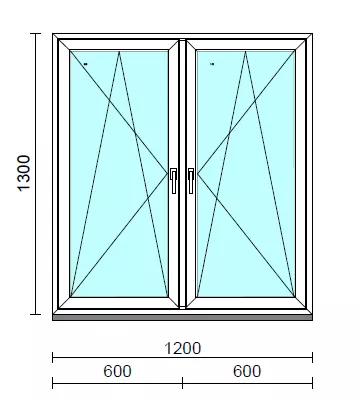 TO Bny-Bny ablak.  120x130 cm (Rendelhető méretek: szélesség 120-124 cm, magasság 125-134 cm.)   Green 76 profilból