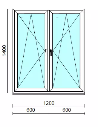TO Bny-Bny ablak.  120x140 cm (Rendelhető méretek: szélesség 120-124 cm, magasság 135-144 cm.)   Green 76 profilból