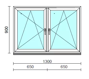 TO Bny-Bny ablak.  130x 90 cm (Rendelhető méretek: szélesség 125-134 cm, magasság 85-94 cm.) Deluxe A85 profilból