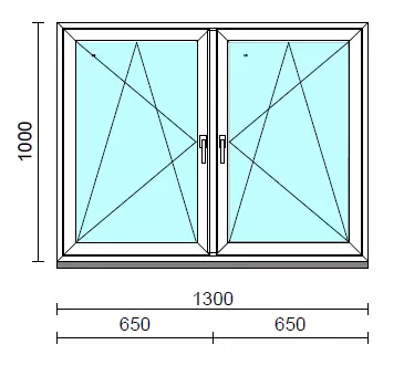 TO Bny-Bny ablak.  130x100 cm (Rendelhető méretek: szélesség 125-134 cm, magasság 95-104 cm.) Deluxe A85 profilból
