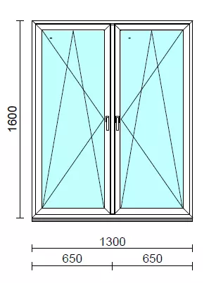 TO Bny-Bny ablak.  130x160 cm (Rendelhető méretek: szélesség 125-134 cm, magasság 155-164 cm.)   Green 76 profilból