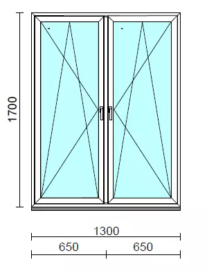 TO Bny-Bny ablak.  130x170 cm (Rendelhető méretek: szélesség 125-134 cm, magasság 165-174 cm.) Deluxe A85 profilból