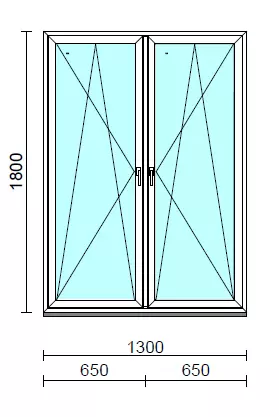 TO Bny-Bny ablak.  130x180 cm (Rendelhető méretek: szélesség 125-134 cm, magasság 175-184 cm.) Deluxe A85 profilból