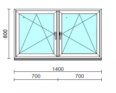 TO Bny-Bny ablak.  140x 80 cm (Rendelhető méretek: szélesség 135-144 cm, magasság 80-84 cm.)  New Balance 85 profilból