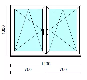 TO Bny-Bny ablak.  140x100 cm (Rendelhető méretek: szélesség 135-144 cm, magasság 95-104 cm.)  New Balance 85 profilból