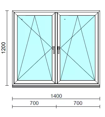 TO Bny-Bny ablak.  140x120 cm (Rendelhető méretek: szélesség 135-144 cm, magasság 115-124 cm.)   Green 76 profilból