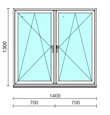 TO Bny-Bny ablak.  140x130 cm (Rendelhető méretek: szélesség 135-144 cm, magasság 125-134 cm.) Deluxe A85 profilból