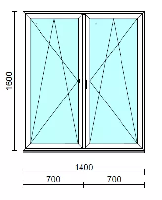 TO Bny-Bny ablak.  140x160 cm (Rendelhető méretek: szélesség 135-144 cm, magasság 155-164 cm.) Deluxe A85 profilból