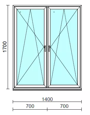 TO Bny-Bny ablak.  140x170 cm (Rendelhető méretek: szélesség 135-144 cm, magasság 165-174 cm.)  New Balance 85 profilból
