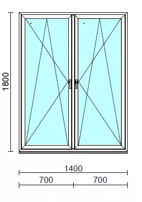 TO Bny-Bny ablak.  140x180 cm (Rendelhető méretek: szélesség 135-144 cm, magasság 175-184 cm.) Deluxe A85 profilból