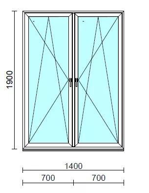 TO Bny-Bny ablak.  140x190 cm (Rendelhető méretek: szélesség 135-144 cm, magasság 185-190 cm.) Deluxe A85 profilból