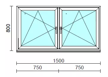 TO Bny-Bny ablak.  150x 80 cm (Rendelhető méretek: szélesség 145-154 cm, magasság 80-84 cm.) Deluxe A85 profilból