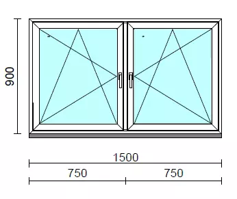 TO Bny-Bny ablak.  150x 90 cm (Rendelhető méretek: szélesség 145-154 cm, magasság 85-94 cm.)  New Balance 85 profilból