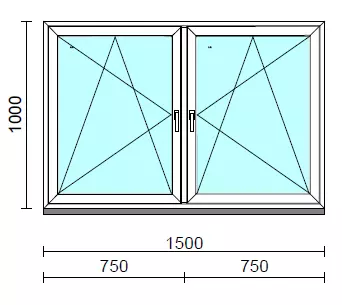 TO Bny-Bny ablak.  150x100 cm (Rendelhető méretek: szélesség 145-154 cm, magasság 95-104 cm.)   Green 76 profilból