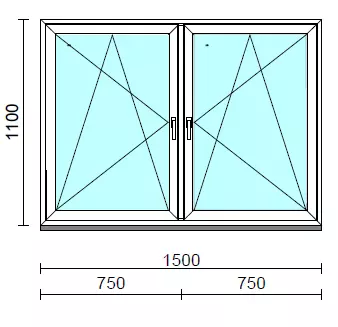 TO Bny-Bny ablak.  150x110 cm (Rendelhető méretek: szélesség 145-154 cm, magasság 105-114 cm.)  New Balance 85 profilból