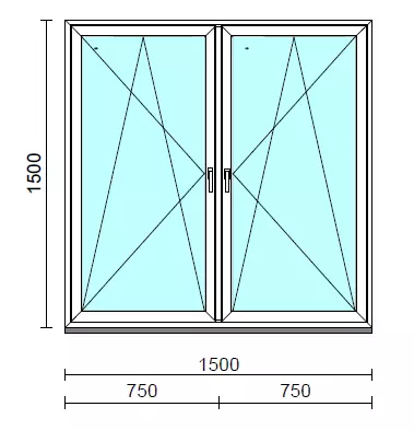 TO Bny-Bny ablak.  150x150 cm (Rendelhető méretek: szélesség 145-154 cm, magasság 145-154 cm.)  New Balance 85 profilból